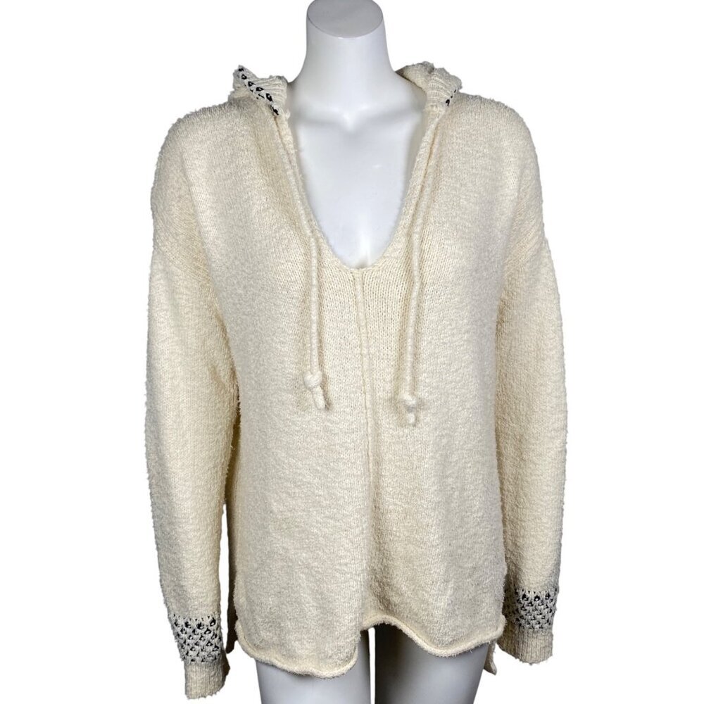By Anthropologie Beachbound Hooded Pullover Sweater Womens Size M Long Sleeve